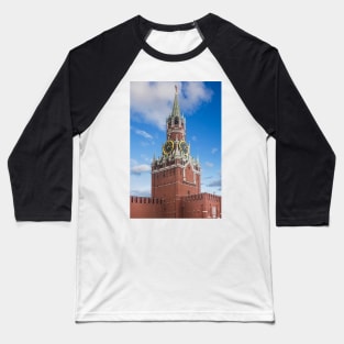 Spasskaya tower of Kremlin in Moscow, Russia Baseball T-Shirt